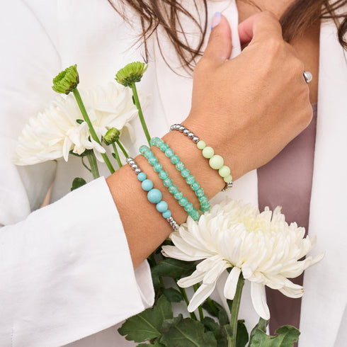 Citron vert | Argent | Bracelet d'expression en céramique Lumos